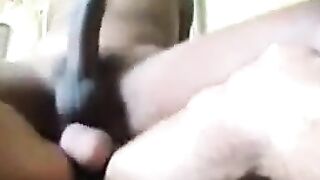 Black Island Boy Takes Huge White Dick Bareback 2