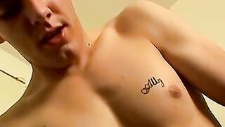 Beautiful young jock Alexxx pounds a sex toy and blasts his hot loads