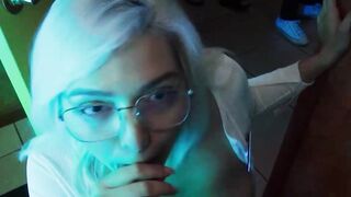 Curvy blonde babe Adaline Star takes fucking on the leather couch