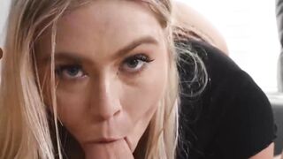 Blonde teen Krissy Knight is so wet from having a fat dick inside her