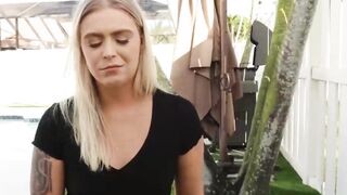 Blonde teen Krissy Knight is so wet from having a fat dick inside her
