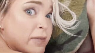 Big ass blonde Alexis Kay is so wet from riding a massive cock