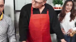 Naughty Scarlett Page fucked publicly while filming a cooking show