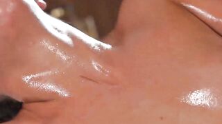 Seductive Euro girl Betzz has an intense oiled up sex with Ebony Blair Saenz