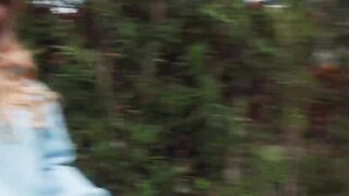 Busty blonde Ellie Tay is fucked in a public POV situation nearly getting caught