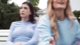 Busty blonde Ellie Tay is fucked in a public POV situation nearly getting caught