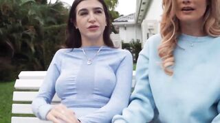 Busty blonde Ellie Tay is fucked in a public POV situation nearly getting caught