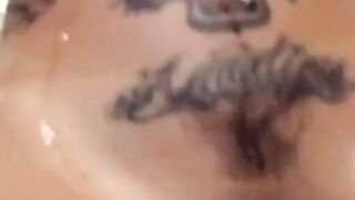 Tattooed Blonde Rough Throat Sex With Dildo On Webcam