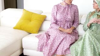 Amish stepmoms Pristine Edge and Penny Barber indulge into forbidden sex with stepson