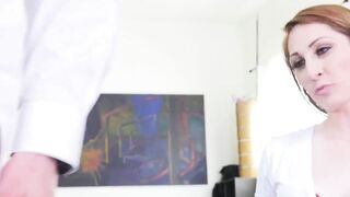 Horny babe Nina Skye enticed bearded hunk Cyrus King into a hot sex
