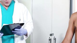 Jock Jordan Pax seduces doctor Dalton Riley during his baseline exam and gets his dic