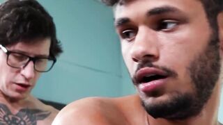 Jock Jordan Pax seduces doctor Dalton Riley during his baseline exam and gets his dic