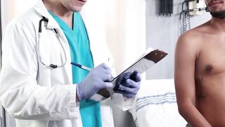 Jock Jordan Pax seduces doctor Dalton Riley during his baseline exam and gets his dic