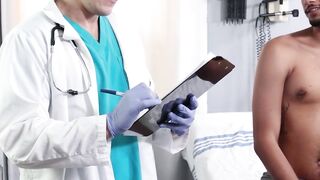 Jock Jordan Pax seduces doctor Dalton Riley during his baseline exam and gets his dic