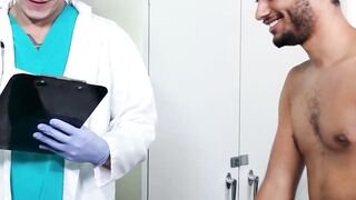 Jock Jordan Pax seduces doctor Dalton Riley during his baseline exam and gets his dic