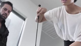 Asian teen Elle Voneva doggystyle hard fucked in threesome