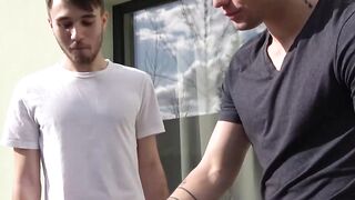Beautiful twink sucks jocks cock in wet sixtynine action