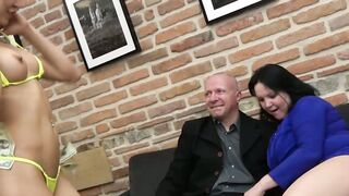 Young teen and a kinky grandma pussy stretched by grandpa