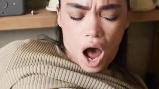 Lustful Latina Angelina Moon helps her gardener blow off some steam