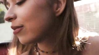 Teen brunette Leila Cove slobbers over daddy Charles Deras cock