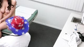 Busty girl Jasmine Wilde comes to do a pussy checkup so her doctor seduces her into s