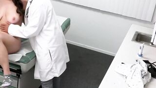 Busty girl Jasmine Wilde comes to do a pussy checkup so her doctor seduces her into s