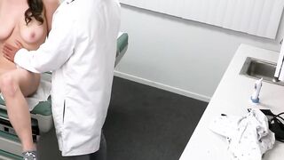 Busty girl Jasmine Wilde comes to do a pussy checkup so her doctor seduces her into s