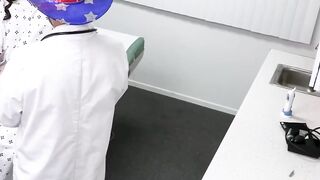 Busty girl Jasmine Wilde comes to do a pussy checkup so her doctor seduces her into s