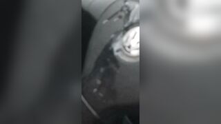 a boy operated the steering wheel with his foot to get sperm out of his friend's peni