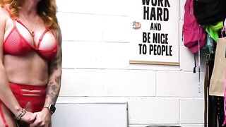 Inked mature redhead busted and fucked for shoplifting