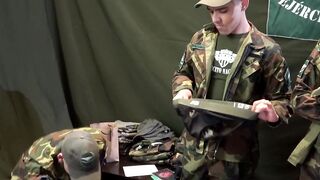 Kinky soldier got into a foursome fun with Sergeant Joris Leonard