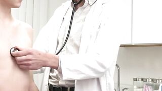 Twink patient Dakota Lovell receives creampie during checkups with lustful doctor Joh