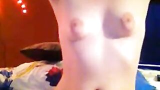 Brunette amateur stuffs panties up her ass on webcam
