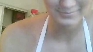 Blonde with Big Fake Tits on Webcam