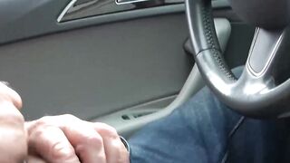 Young babe sucks huge dicks of bunch of old guys in a car