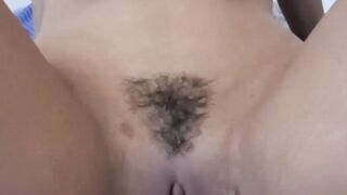 Natural tits stepsister Dana Wolf swallows thick cock POV