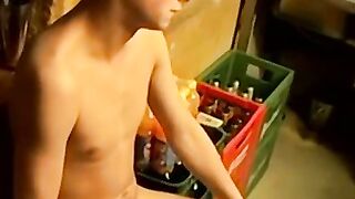 Hairy cock teenager Cristian sprays warm and sticky cum solo