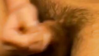 Hairy cock teenager Cristian sprays warm and sticky cum solo