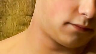 Hairy cock teenager Cristian sprays warm and sticky cum solo