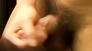 Hairy cock teenager Cristian sprays warm and sticky cum solo