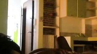 Brunette Amateur Rides and Takes Creampie on Couch