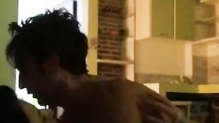 Brunette Amateur Rides and Takes Creampie on Couch