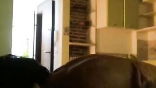 Brunette Amateur Rides and Takes Creampie on Couch