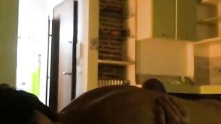 Brunette Amateur Rides and Takes Creampie on Couch