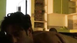 Brunette Amateur Rides and Takes Creampie on Couch