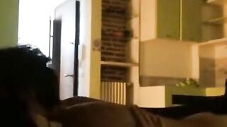 Brunette Amateur Rides and Takes Creampie on Couch