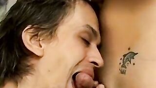 Young dude sucks cock and ass fucks his lover from behind