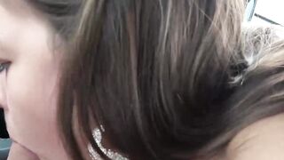 Cute petite whore gives hot blowjob for cum in her mouth