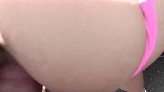 Cute petite whore gives hot blowjob for cum in her mouth