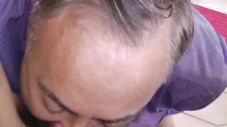 Gorgeous European amateur sucks old cock before doggystyle